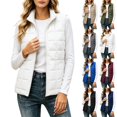 thumbnail image 1 of Xaqiouau Womens Puffer Vest Lightweight Quilted Vest Zip Up Sleeveless Jacket Stand Collar Winter Outerwear with Pockets, 1 of 8