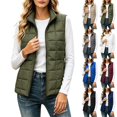 thumbnail image 1 of Xaqiouau Womens Puffer Vest Lightweight Quilted Vest Zip Up Sleeveless Jacket Stand Collar Winter Outerwear with Pockets, 1 of 8