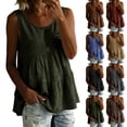 thumbnail image 1 of Xaqiouau Womens Sleeveless Tank Top Casual Loose Fit Flowy Tunic Summer Tiered Blouse, 1 of 7