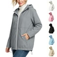 thumbnail image 1 of Xaqiouau Womens Solid Thin Mountaineering Jacket Sun Protection Waterproof Sports Drawstring Long Sleeved Hooded Jacket, 1 of 9