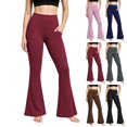 thumbnail image 1 of Xaqiouau Yoga Pants for Women High Waisted Flare Leggings with Pockets Bootcut Tummy Control Stretch Workout Casual Athletic Pants, 1 of 6