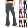 thumbnail image 1 of Xaqiouau Yoga Pants for Women High Waisted Flare Leggings with Pockets Bootcut Tummy Control Stretch Workout Casual Athletic Pants, 1 of 9