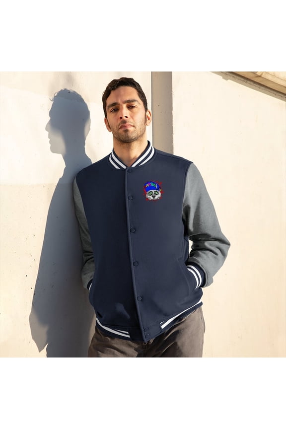 Xarbo Panda Embroidery Varsity Jacket