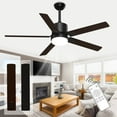 thumbnail image 1 of Xaujix Ceiling Fans with Lights and Remote Control, 60" Indoor Outdoor Ceiling Fan 6-Speed Silent Reversible Motor for Patio Farmhouse Bedroom Living Room, Walnut&Black, 1 of 12