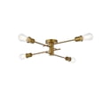 thumbnail image 1 of Xavier 4 lights flush mount in brass, 1 of 7