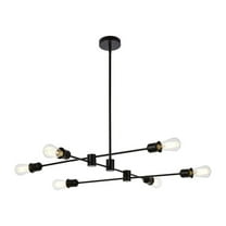 Xavier 6 lights pendant in black