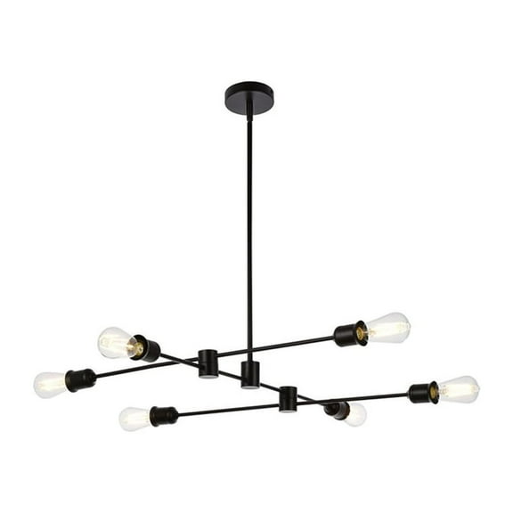 Xavier 6 lights pendant in black