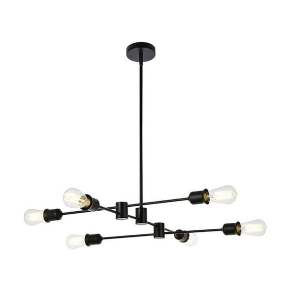 Xavier 6 lights pendant in black