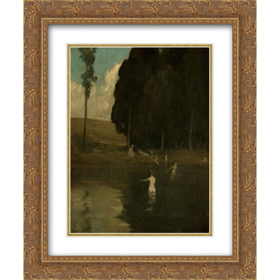Xavier Martinez 2x Matted 20x24 Gold Ornate Framed Art Print 'The Bathers'