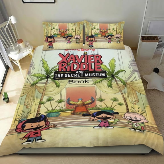 Xavier Riddle and the Secret Museum Themed Bed Sheet Set Three Piece Set 53x79 In ches Comfortable And Skin Friendly Unique Design Creating A Star Studded Night Home Gifts For Family Friends fans