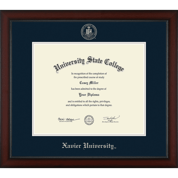 Xavier University Diploma Frame, Document Size 17" x 14"