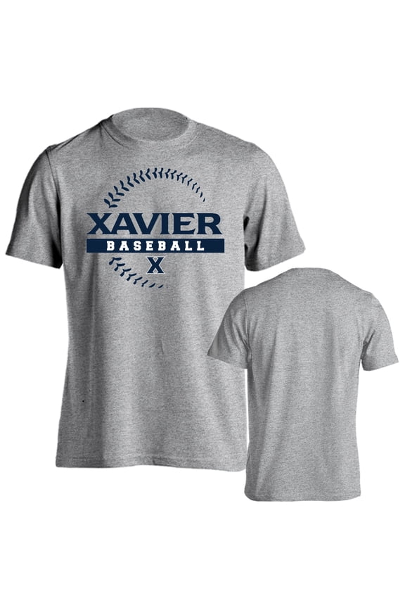 Xavier University Musketeers Baseball Seams Logo Short Sleeve T-Shirt