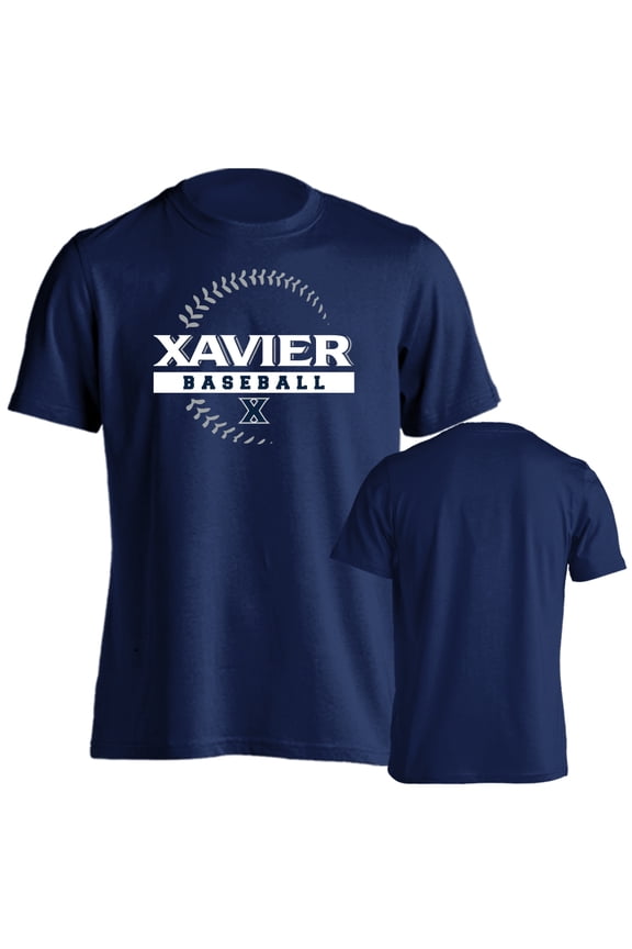 Xavier University Musketeers Baseball Seams Logo Short Sleeve T-Shirt