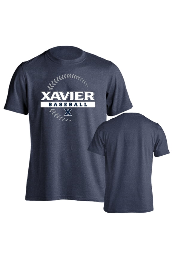 Xavier University Musketeers Baseball Seams Logo Short Sleeve T-Shirt