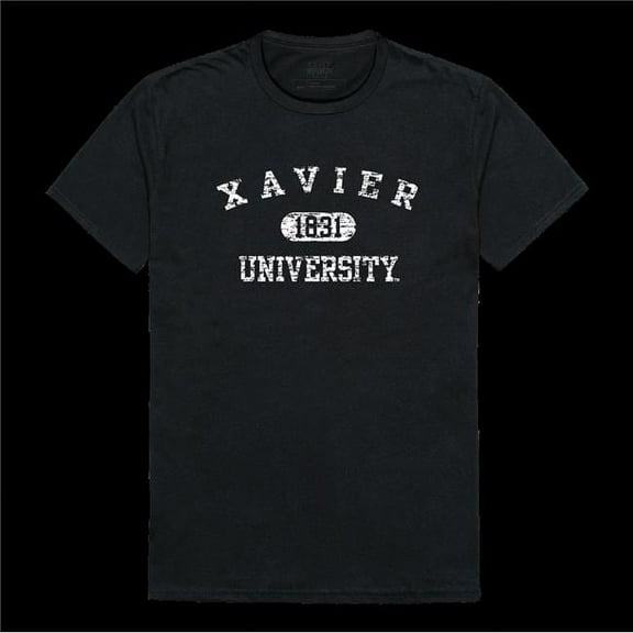 Xavier University of Louisiana Musketeers Distressed Arch College T-Shirt, Black - Medium