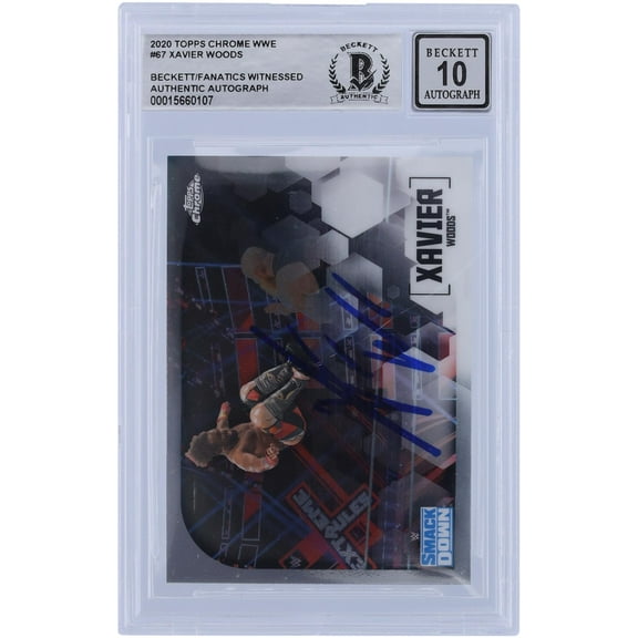 Xavier Woods WWE Autographed 2020 Topps Chrome #67 Beckett Fanatics Witnessed Authenticated 10 Card - Fanatics Authentic Certified
