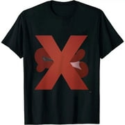 Xavier's Boldness: A Stylish Statement with the Letter X Black Capital Alphabet Initial on a Classic T-Shirt