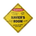 thumbnail image 1 of Xavier's Room Sign Vintage Crossing Zone Xing | Indoor/Outdoor Plastic | 12" Tall rustic kids bedroom decor door children's name boy girl, 1 of 3