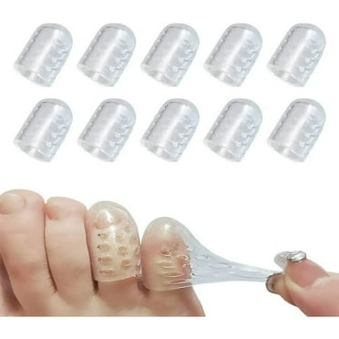 Xaweyi 10 Pcs Silicone Toe Protectors, Little Toe Caps Guards Toe Sleeves for Corns, Blisters, Ingrown Toenails, Anti-Friction Breathable Gel Toe Covers,