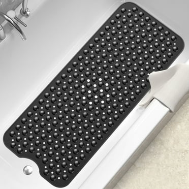 Xaweyi Bathtub Mats Extra Long Bath Mat for Tub, Shower Mats Mildew Resistant Non-slip Pebbled Bathtub Mats with Suction Cup and Drain Holes, Machine Washable