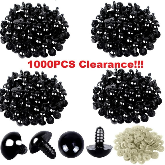 Xaweyi Black Plastic Crochet Eyes, Safety Eyes For Crocheting, Crochet Eyes, Safety Eyes, Safety Eyes For Amigurumi, 120 Pieces 12 mm Plastic Safety Eyes with Washers for Doll Making DIY Doll