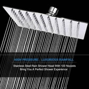 Xaweyi Rain Shower head, High Flow Stainless Steel Square Rainfall Shower Head, Waterfall Bath Shower Body Covering, Top Spray Shower Head Bath Accessories Ceiling or Wall Mount (12 Inch)