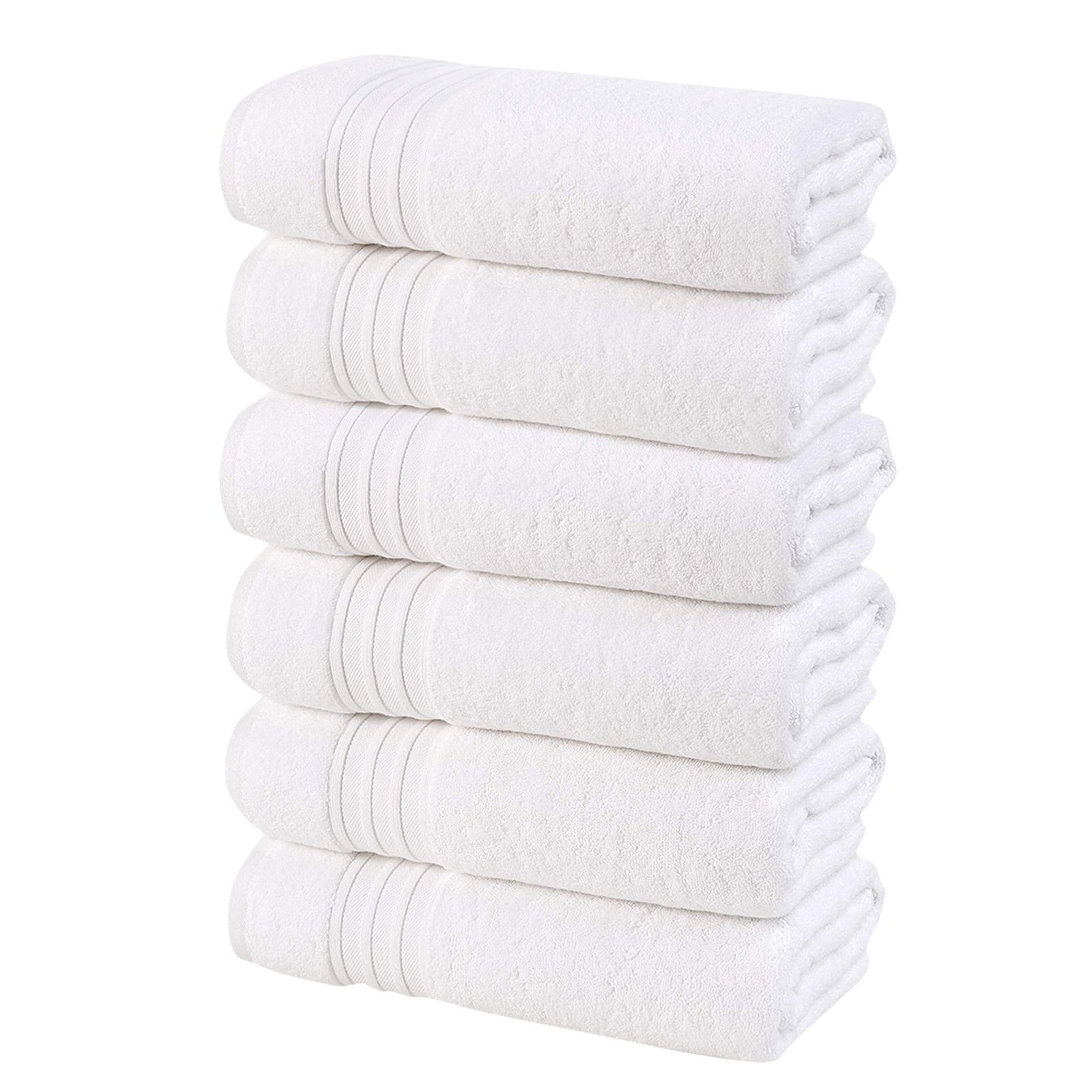 Xaweyi Towels Large,White Classic Bath Towels Large Pack of 6, Hotel ...