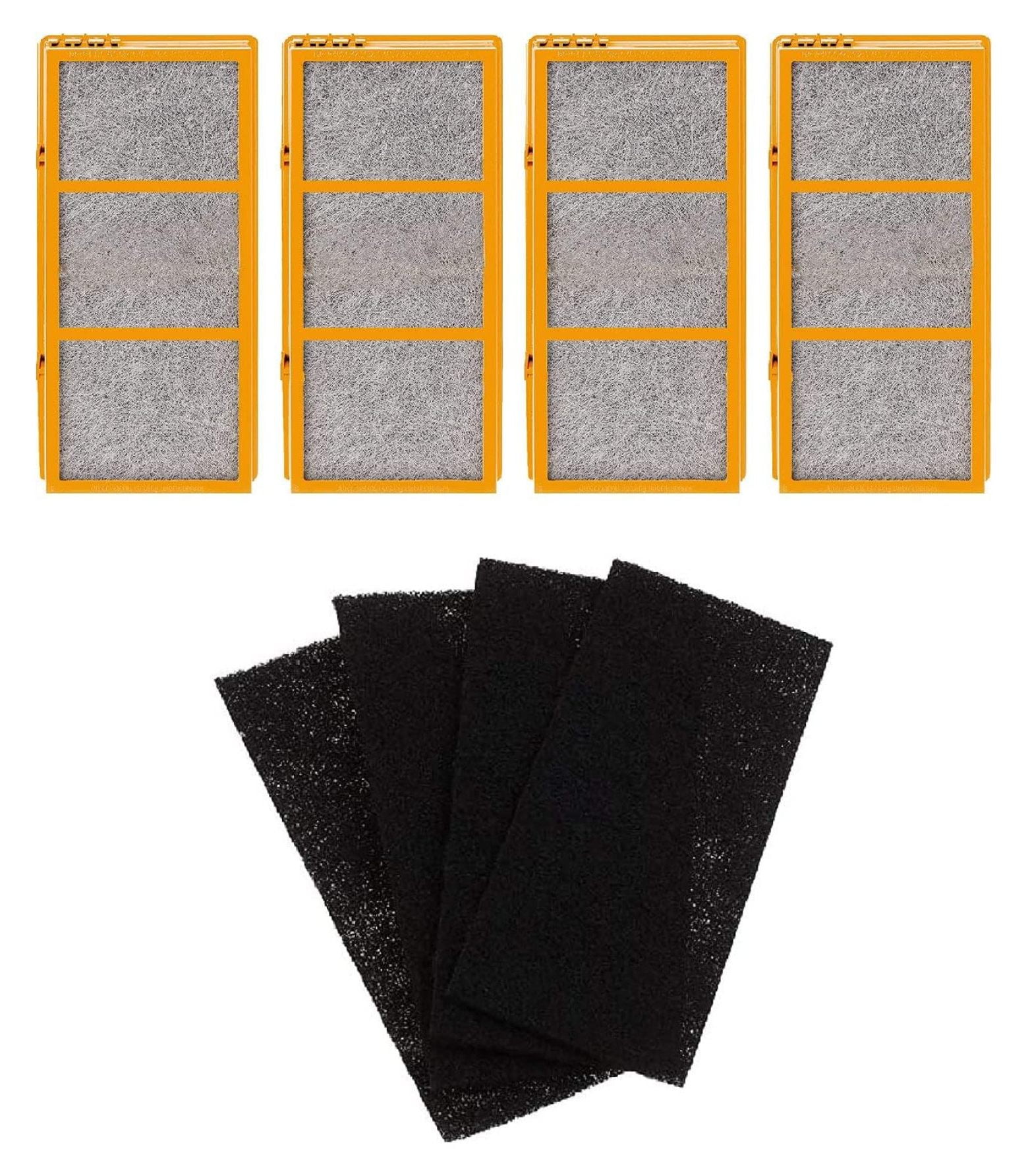 Xayoca 3-in-1 HEPA Activated Carbon Air Filter Replacement with Pre Filter For Holmes AER1 Smoke Grabber HAPF30AS-U4R Air Purifier - 1.2” x 10” x 4.6”, (4 HEPA Filters + 4 Carbon Filters)