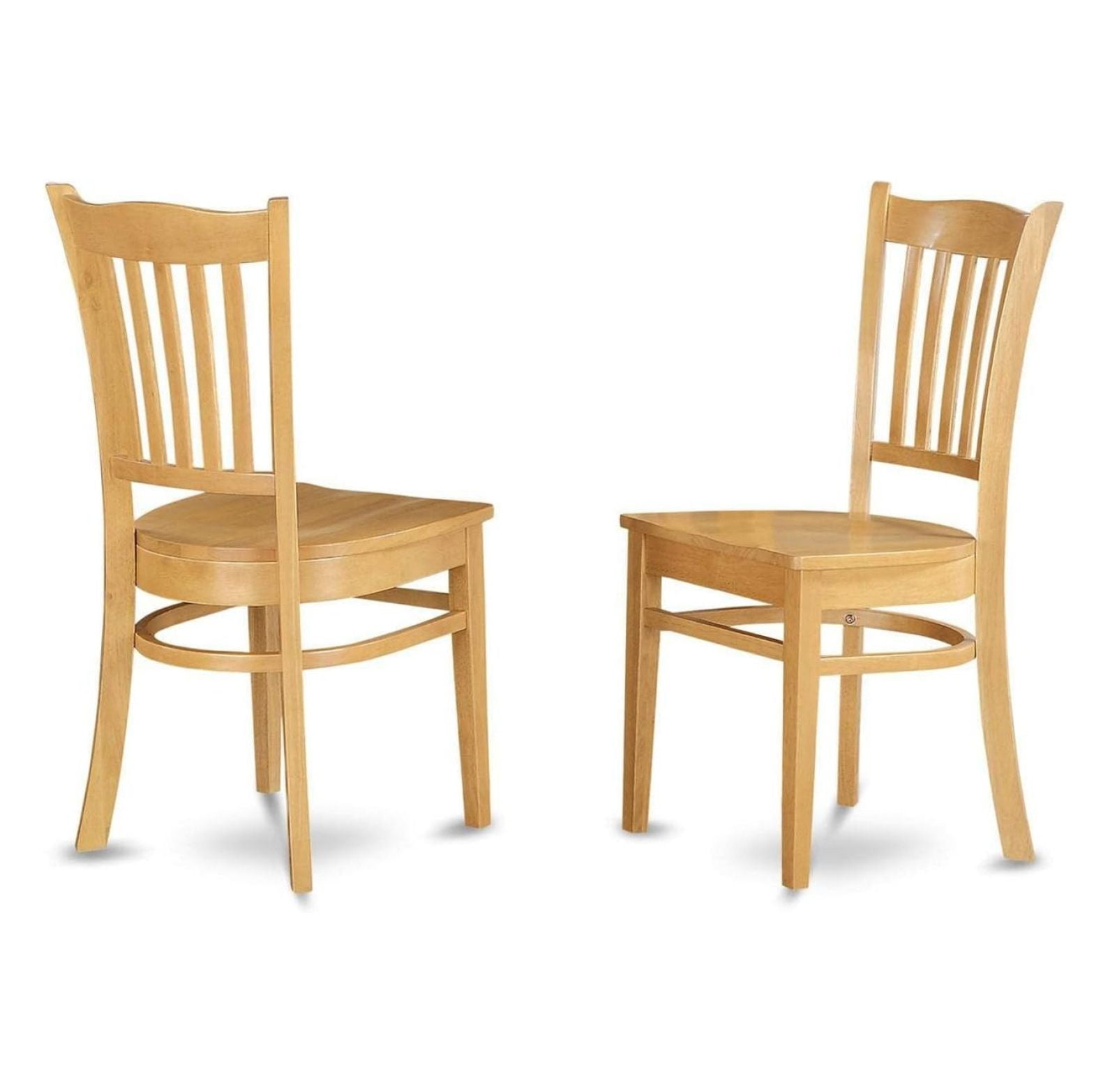 Oak Solid Wood Slat Back Dining Side Chair Set