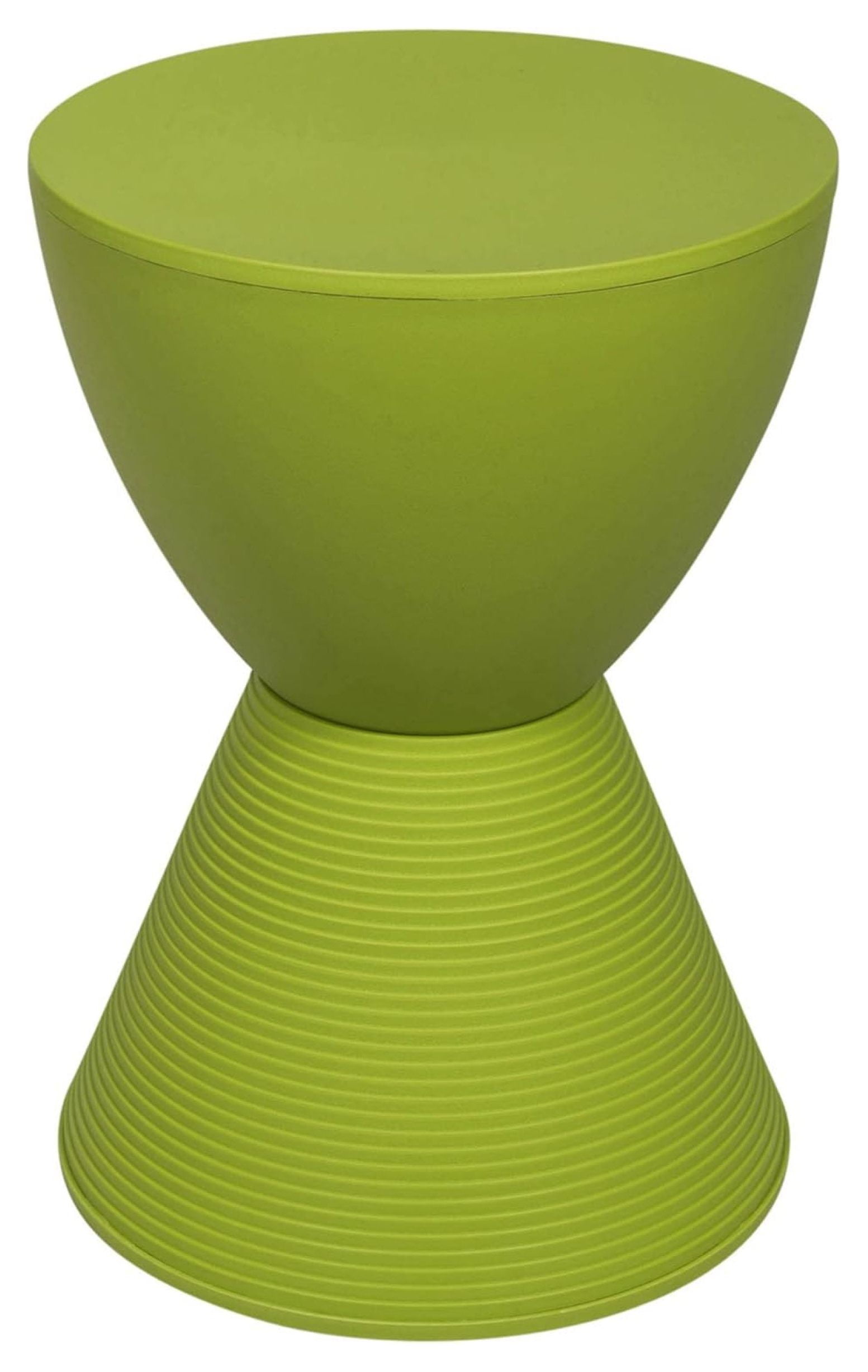 Green Ribbed Round Acrylic End Table