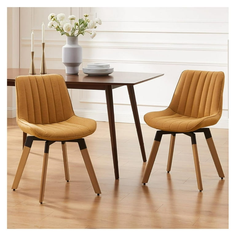 Set Of 2 Yellow Faux Leather Dining Chairs Set Of 2 Yellow Faux Leather Dining Chairs