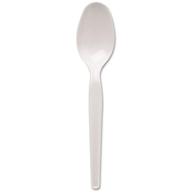 Xayoca TM217 Plastic Teaspoons, Bulk, Medium Wt, 1000/PK, White