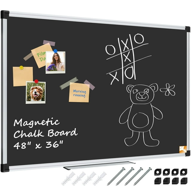 Xboard Chalkboard 48" x 36" Black Dry Erase Board Large