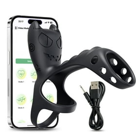 Xbonp 3 in 1 Vibrating Penis Ring,9 Vibrations Mode APP Remote Control Penis Ring