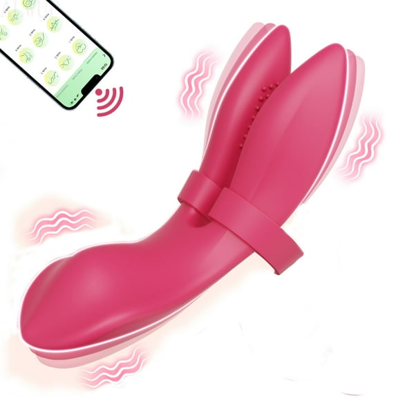 Xbonp 9 Vibration Mode and APP Remote Control Finger Vibrator Sex Toy for Men Women Red