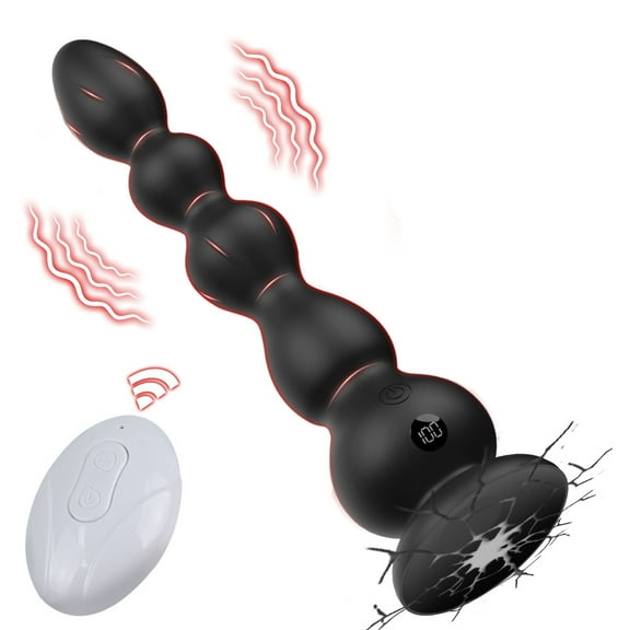 Xbonp Anal Vibrator Prostate Massager Butt Plug, Anal Beads with 10 Vibrating, LED Display Vibrators