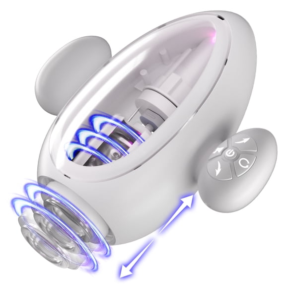 Xbonp Male Masturbator Sex Toys for Men 3 Thrust Modes & 3 Rotation Modes & Sound Playback (White）