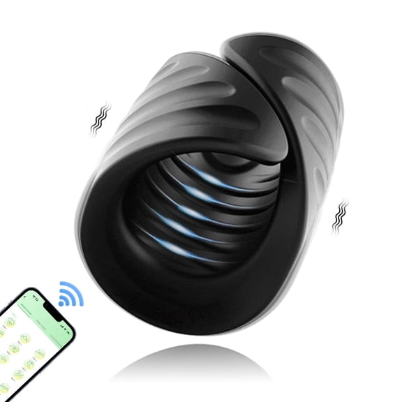 Xbonp Male Sex Toys for Men, Penis Training Vibrator 9 Modes with APP Control(Black)