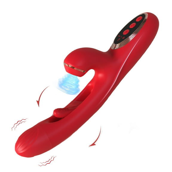 Xbonp Rabbit Vibrator Dildo, 10 Sucking & Tapping & Vibration Modes, Vibrating Finger Massager