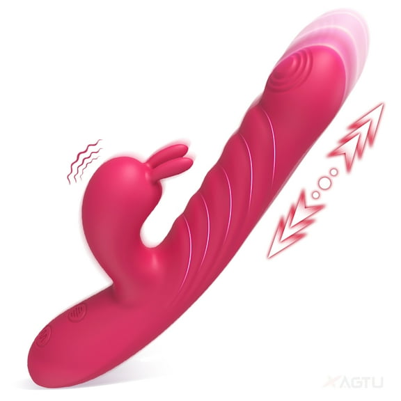 Xbonp Rabbit Vibrator Sex Toys with Sucking Licking Modes for Women with 10 Vibration Mode Red