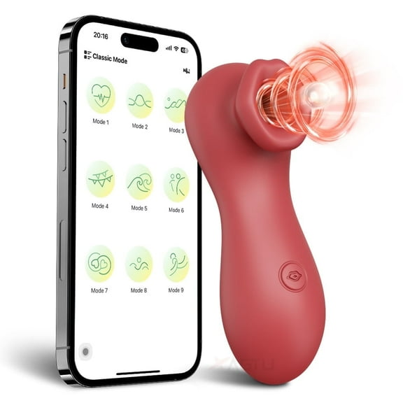 Xbonp Sucking Vibrator,Rose vibrating Sex Toy Tongue Vibrator with G Spot Vibrator 10 frequency Red