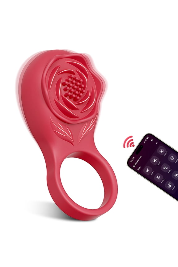 Vibrating Penis Ring with 9 Vibrations Mode Rose Vibrator