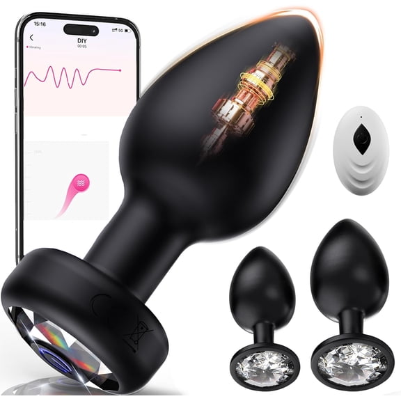 Xbonp Vibrator Butt Plug With APP Control, Sex Toys for Men Women