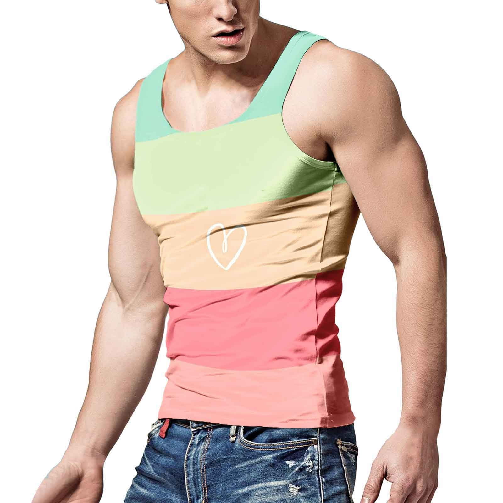 Xboschi Tank Tops for Men 2024 Summer Carnival Rainbow Vest With Unique