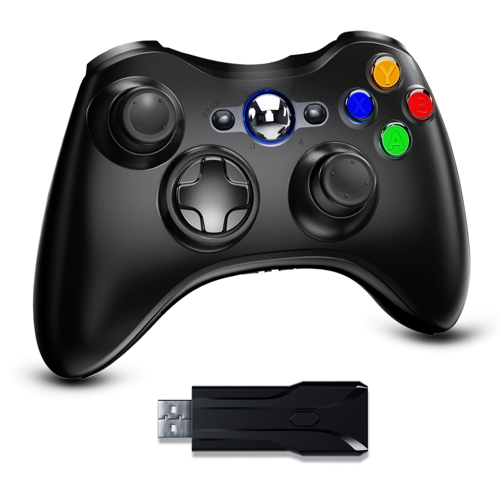Xbox 360 Controller, Wireless Controller for Xbox 360, 2.4GHZ Game ...