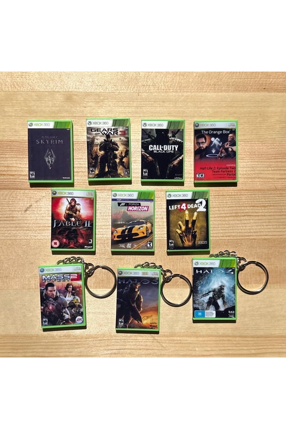 Xbox 360 Miniature Games Case Keychains & Magnets | Handmade Gamer Collectibles | gift | Scratch+ Water Resistant (1 keychain)