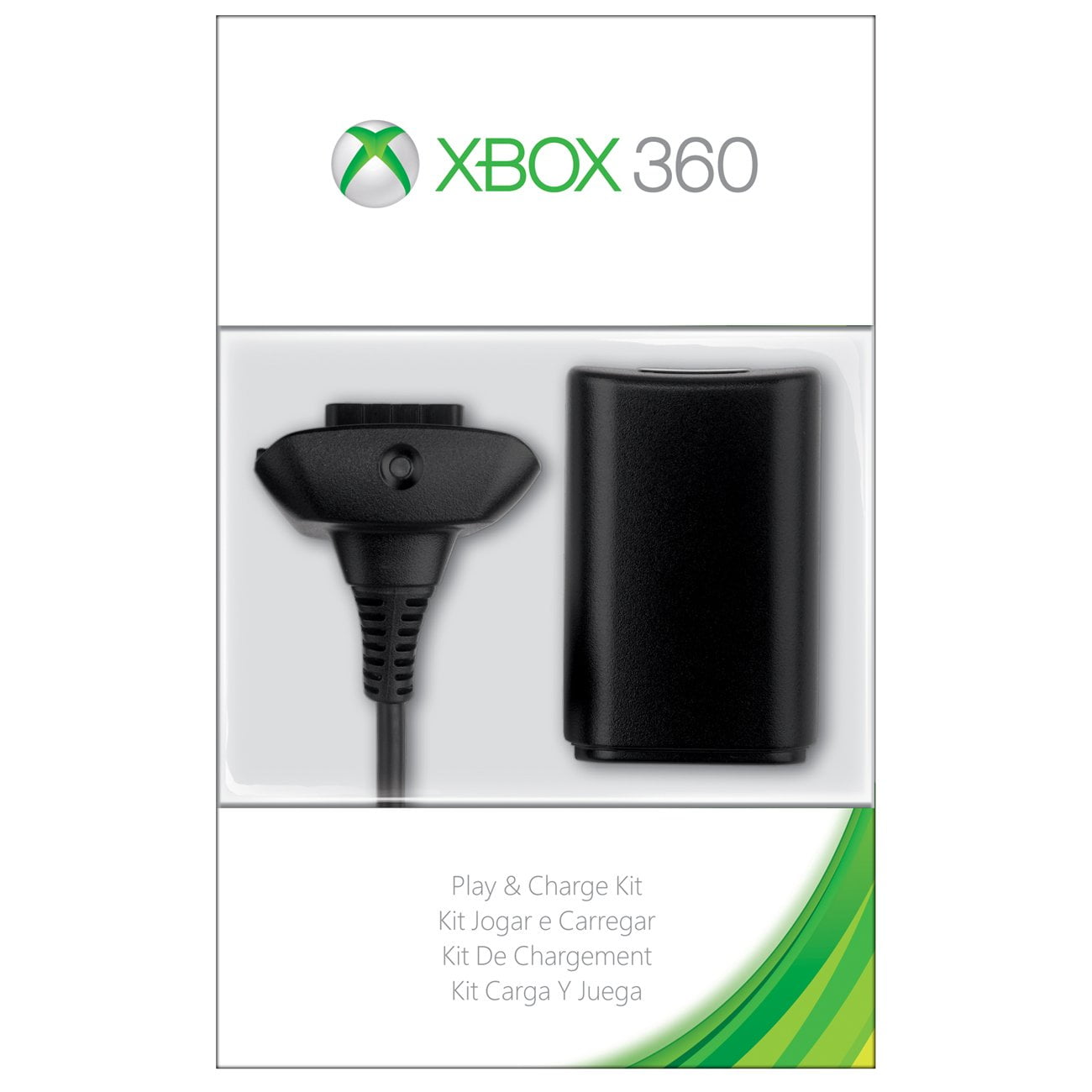 Xbox 360 Play and Charge Kit for Wireless Controller by Microsoft Color  Black 