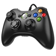 Xbox 360 Wired Controller, USB Gamepad Compatible with Xbox 360 & Slim Console and PC Windows XP/7/8/10, Enhanced Joysticks, Black
