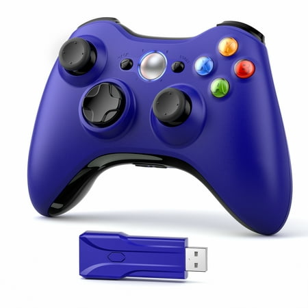 Xbox 360 Wireless Controller for Xbox 360, 2.4GHZ Game Joystick Controller Gamepad Remote Compatible with Xbox 360/360 Slim, PC Windows 7,8,10 (Red)
