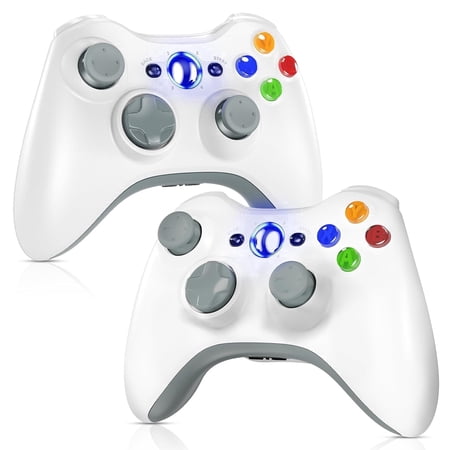 2-Pack Xbox 360 Wireless Controller for Xbox 360, 2.4GHZ Game Joystick Controller Gamepad Remote Compatible with Xbox 360/360 Slim, PC Windows 7,8,10